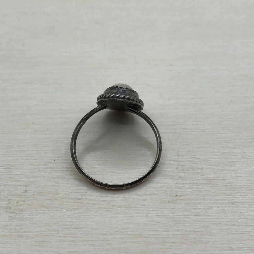 Vintage artisan MoP elegant ring sterling silver sz 7 rustic Native American - Picture 4 of 7
